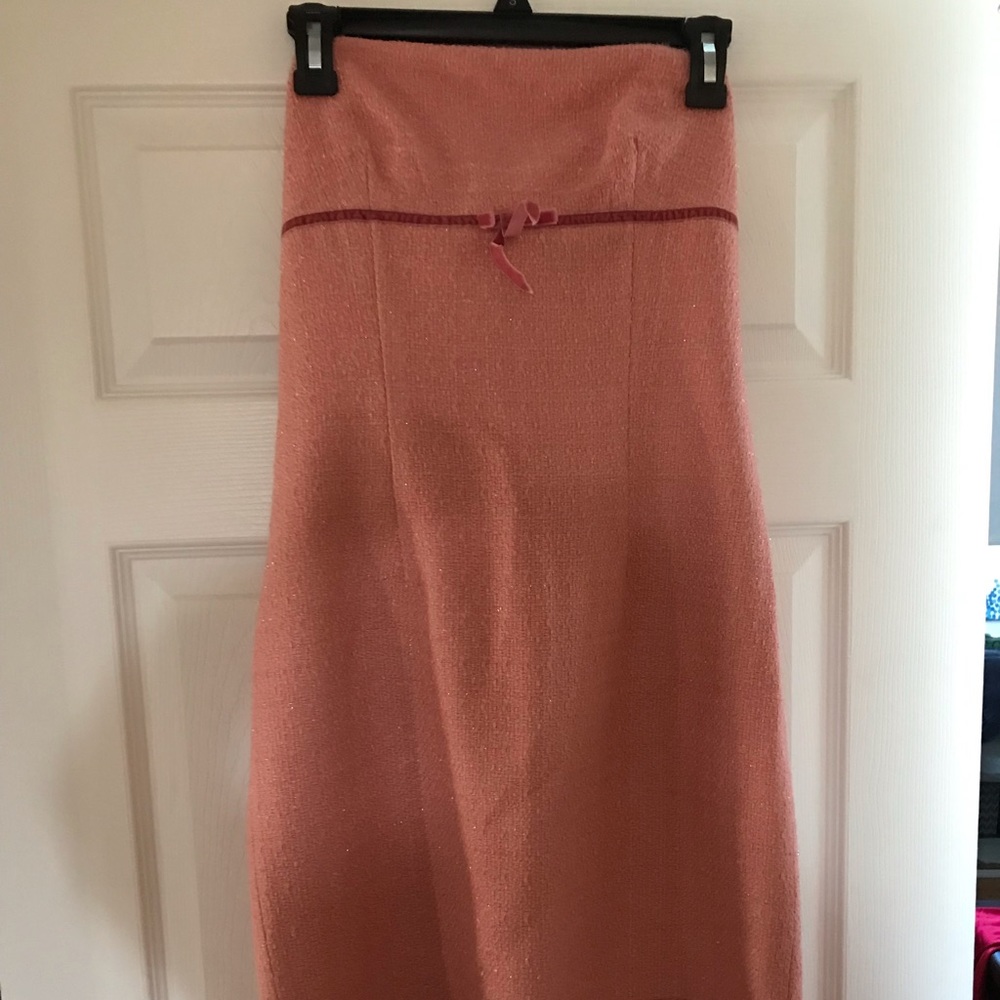 Light pink strapless cocktail dress by Laundry